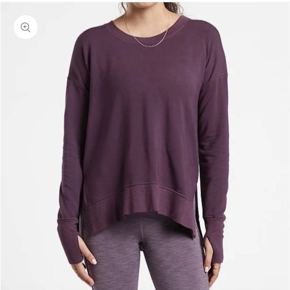 Athleta Coaster Luxe Sweatshirt Plum Purple Medium Tall
